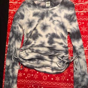 Victoria secret Pink Y2K Tie-Dye side scrunch Long Sleeve Top